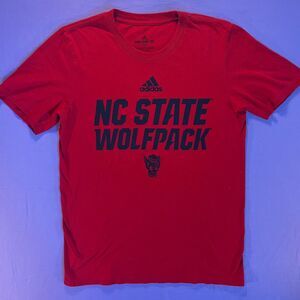 Red NC State Wolfpack Collegiate T Shirt Adidas University NCAA